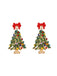 Boucles d'oreilles en strass en alliage d'arbre de Noël coloré