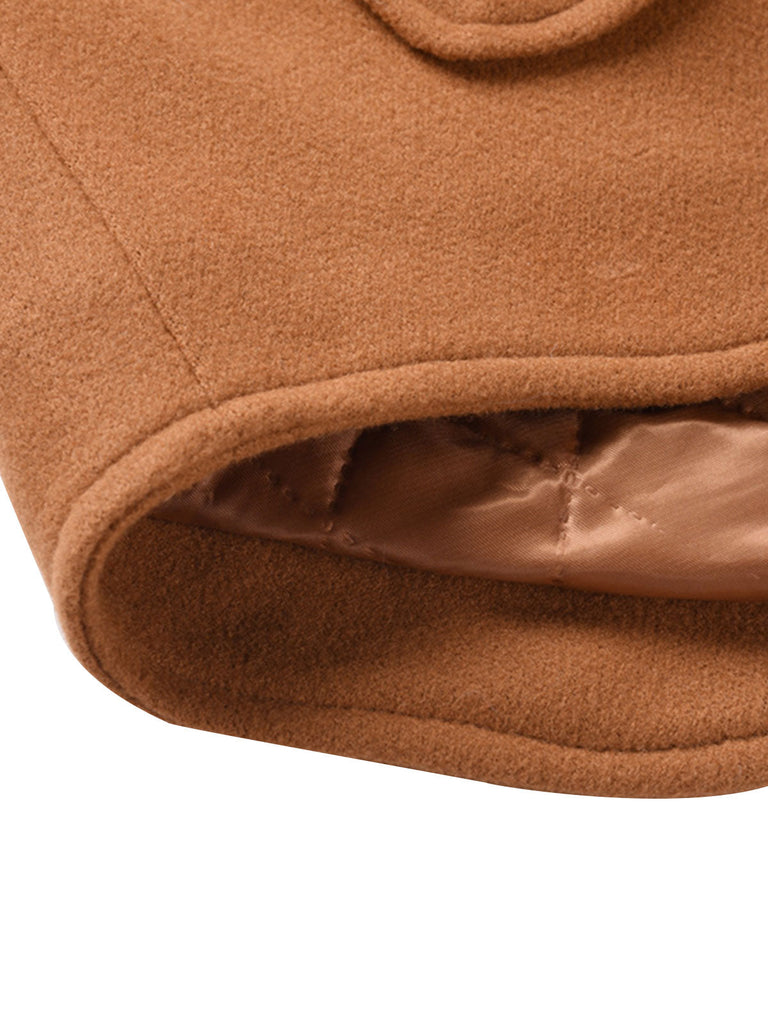 Manteau à capuche en coton épais à fourrure unie des années 1960