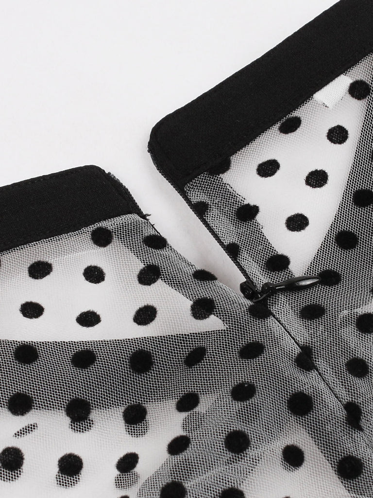 Robe Swing Vintage Année 50 à Pois Avec Nœud Papillon Soirée Cocktail
