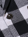 Gilet de Costume à Carreaux Top Vintage Unisexe Avec Buttons Noir et Blanc