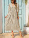 Robe Longue Vintage à Col V Années 40 Léopard Pin Up
