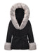 Manteau à capuche en coton épais à fourrure unie des années 1960