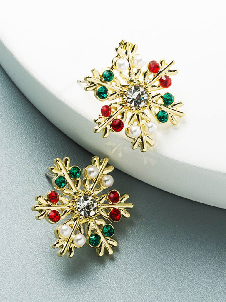 Clous d'Oreilles Rétro Alliage Flocon Neige
