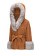 Manteau à capuche en coton épais à fourrure unie des années 1960