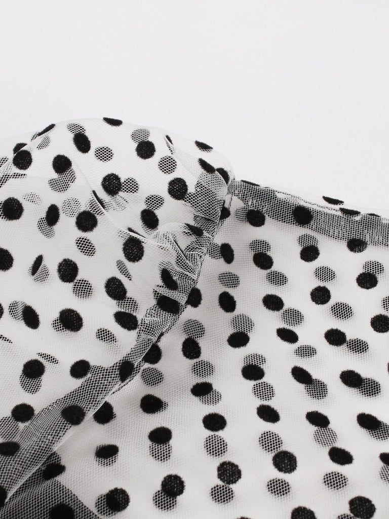 Robe Swing Vintage Année 50 à Pois Avec Nœud Papillon Soirée Cocktail