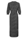 Robe Longue Vintage à Col V Années 40 Léopard Pin Up