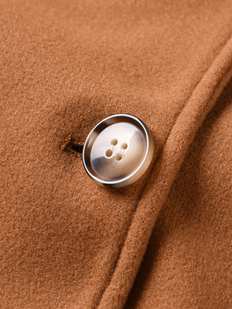 Manteau à capuche en coton épais à fourrure unie des années 1960