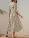 Robe Longue Vintage à Col V Années 40 Léopard Pin Up