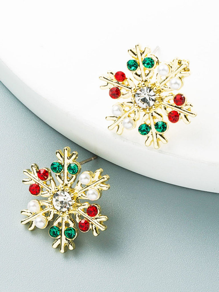 Clous d'Oreilles Rétro Alliage Flocon Neige