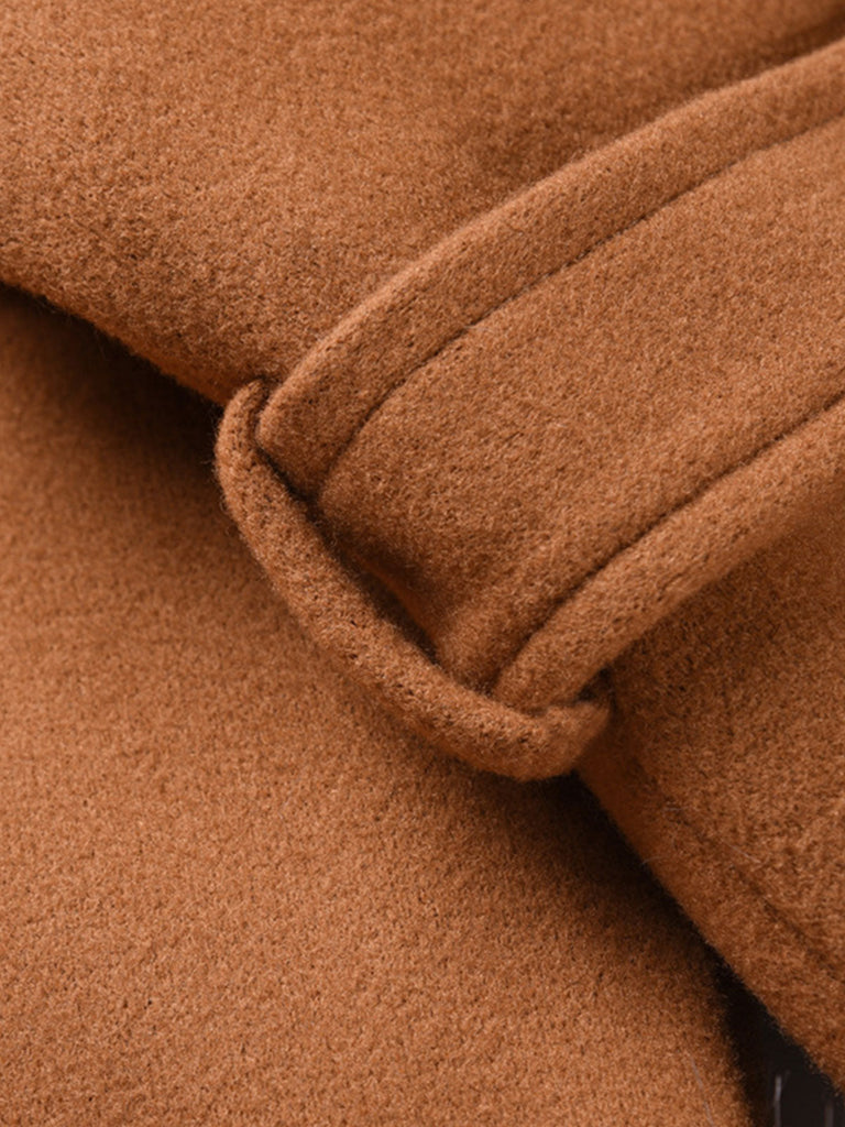Manteau à capuche en coton épais à fourrure unie des années 1960