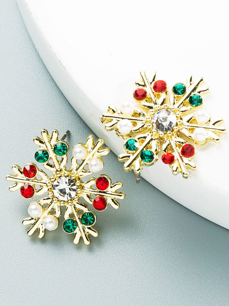 Clous d'Oreilles Rétro Alliage Flocon Neige