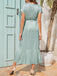 Robe Vintage à Col V Années 40 Solide à Volants Pin Up