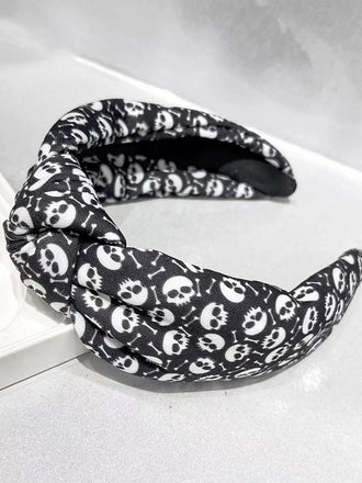 Bandeau fantôme crâne à carreaux d'Halloween vintage