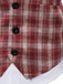 Gilet de Costume à Carreaux Top Vintage Unisexe Avec Buttons