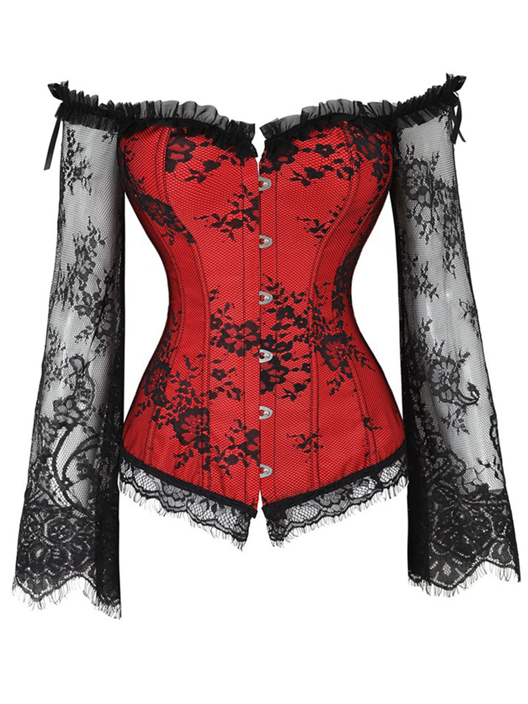 Gothic Corset Vampire Fleur Dentelle Bal Déguisement Steampunk