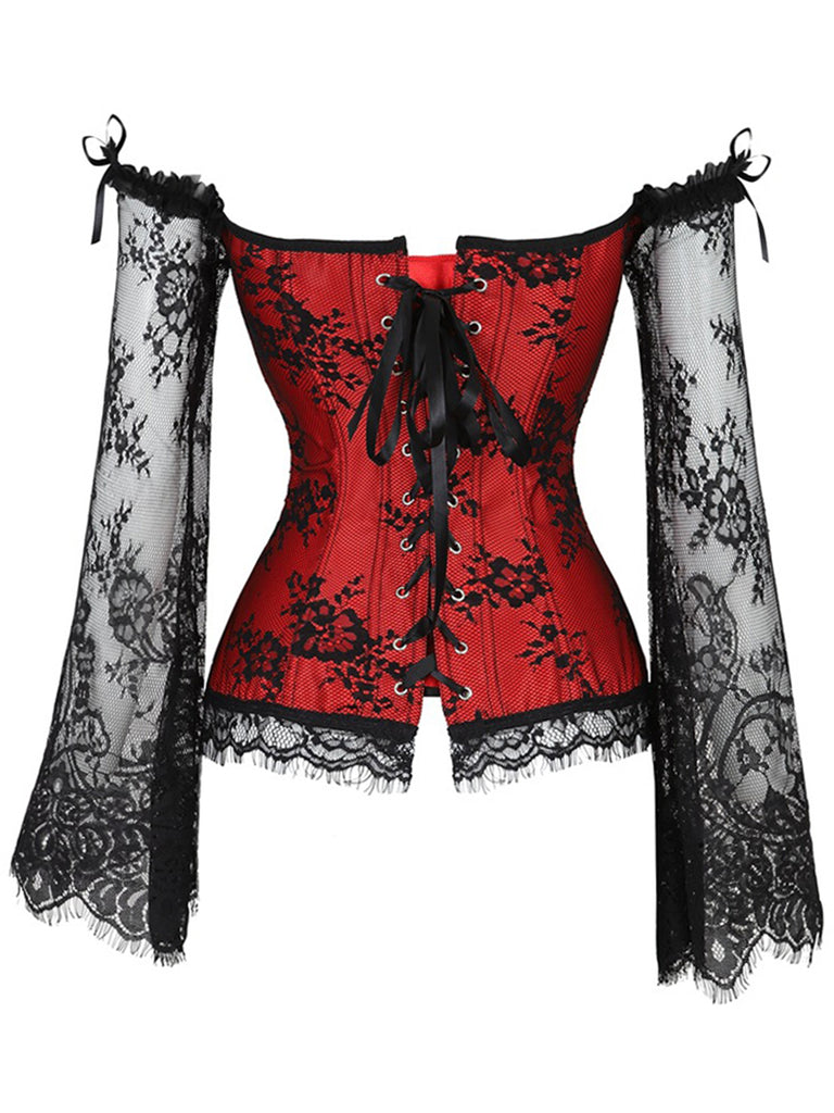 Gothic Corset Vampire Fleur Dentelle Bal Déguisement Steampunk