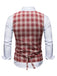 Gilet de Costume à Carreaux Top Vintage Unisexe Avec Buttons