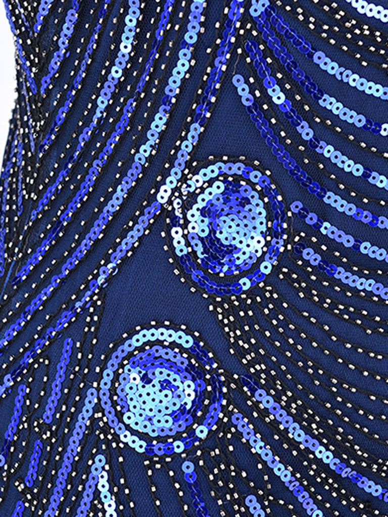 Robe Charleston Vintage Année 20 Gatsby à Sequins et Perles Soirée Cocktail