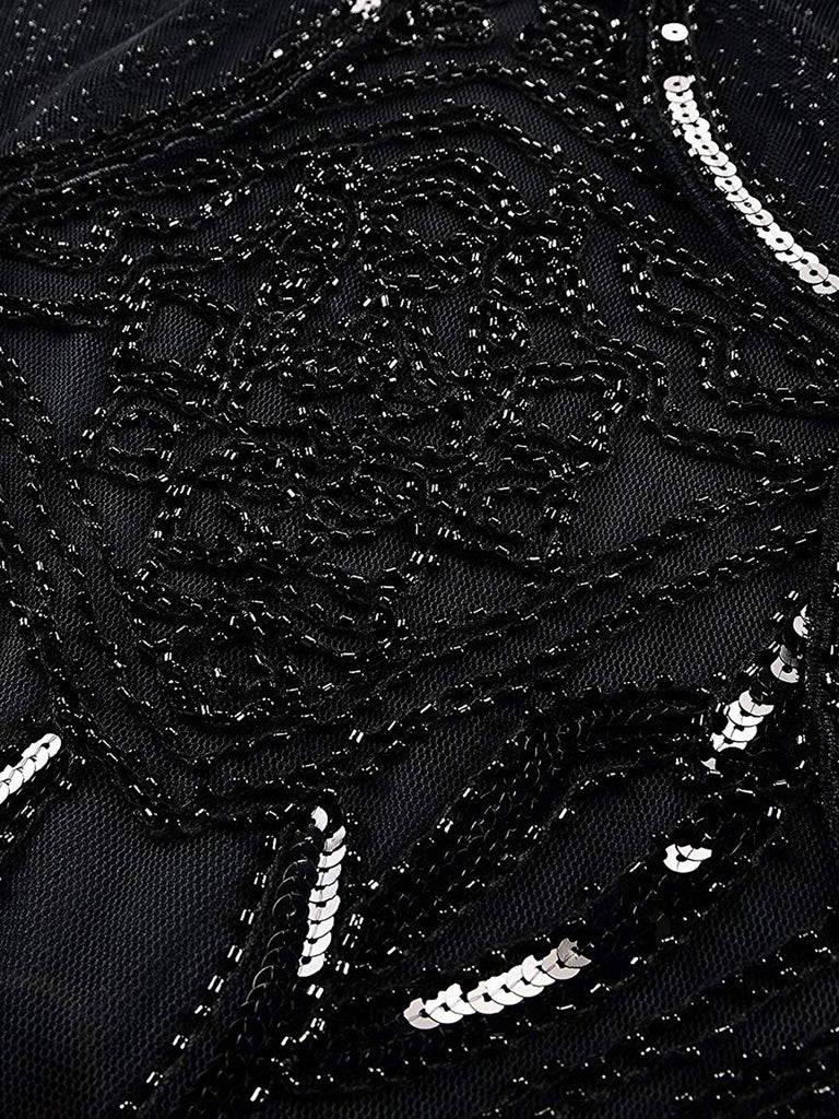 Robe Charleston Cape Cocktail Vintage Année 20 Gatsby de Perles de Paillettes