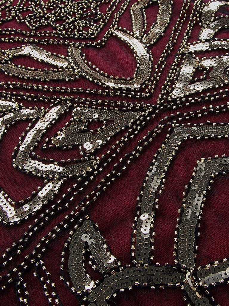 Robe Charleston Cape Cocktail Vintage Année 20 Gatsby de Perles de Paillettes