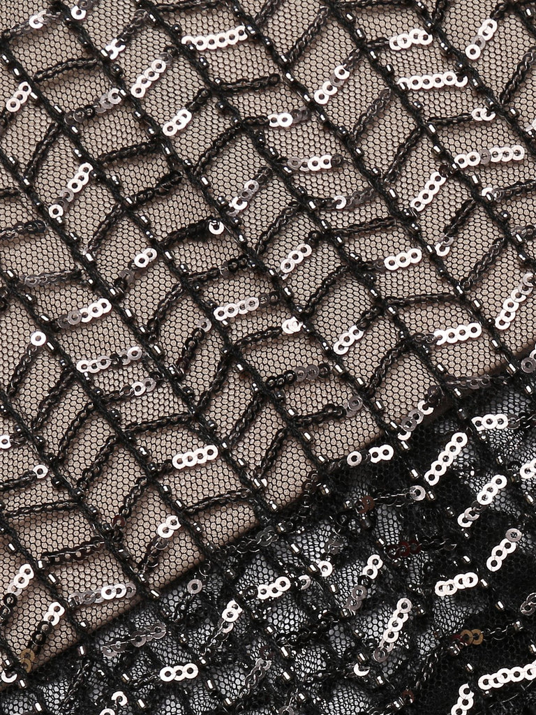 [Produits en Liquidation] Robe Charleston à Col V Cocktail Vintage Année 20 à Franges et Sequins d'abricot
