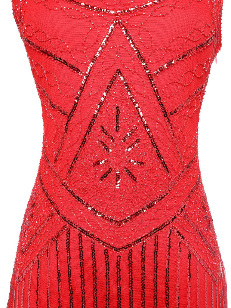 [Produits en Liquidation] Robe Charleston Vintage Année 20 Gatsby à Paillettes à Franges Chic