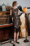 Robe Charleston Vintage Années 20 Gatsby Frangée à Perles et Sequins Chic