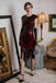Robe Charleston Vintage Année 20 Gatsby Frangée à Perles et Sequins Rouge