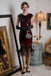 Robe Charleston Vintage Année 20 Gatsby Frangée à Perles et Sequins Rouge