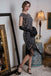 Robe Charleston Vintage Années 20 Gatsby Frangée à Perles et Sequins Argenté