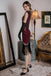 Robe Charleston Vintage Année 20 Gatsby Frangée à Perles et Sequins Bordeaux