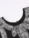 Robe Charleston Vintage Années 20 Gatsby à Frange Paillettes Noire Soirée