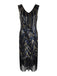 Robe Charleston Vintage Année 20 Gatsby À Paillettes Noire Soirée Chic