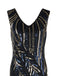 Robe Charleston Vintage Année 20 Gatsby À Paillettes Noire Soirée Chic