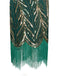 Robe Charleston Vintag Année 20 à Frange Gatsby À Paillettes Verte Chic