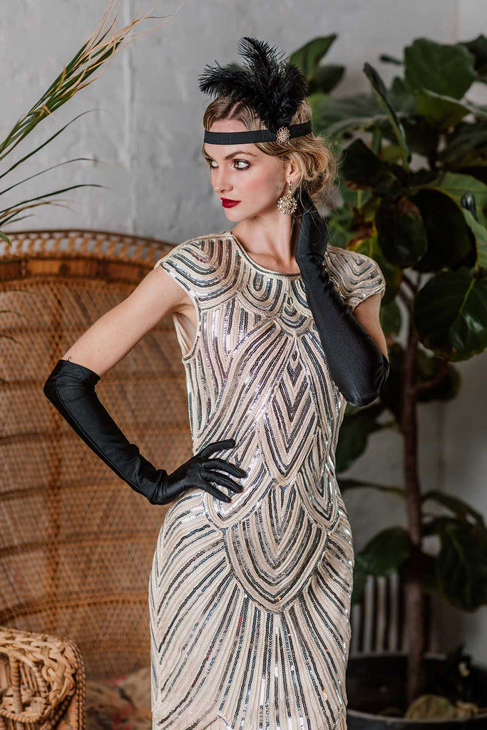 Robe Charleston Longue Année 20 Gatsby Maxi À Franges Paillettes