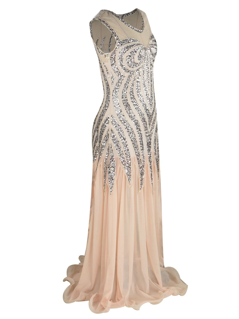 Robe Charleston Vintage Années 20 Gatsby Longue Maxi à Sequins Soirée