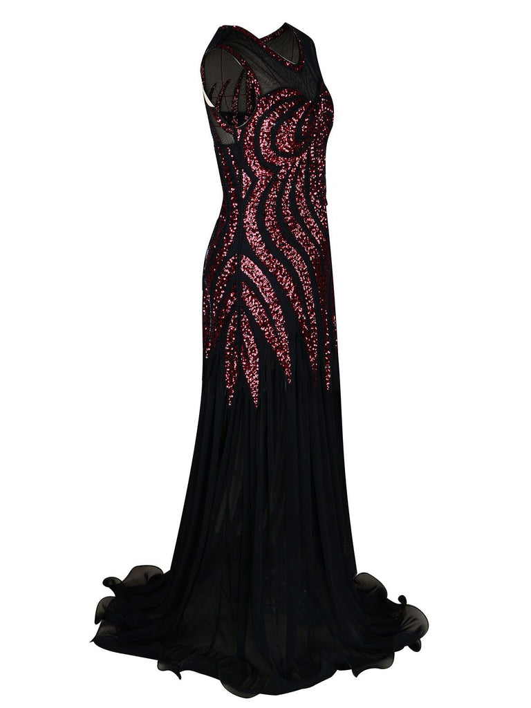 Robe Charleston Vintage Années 20 Gatsby Longue Maxi à Sequins Soirée