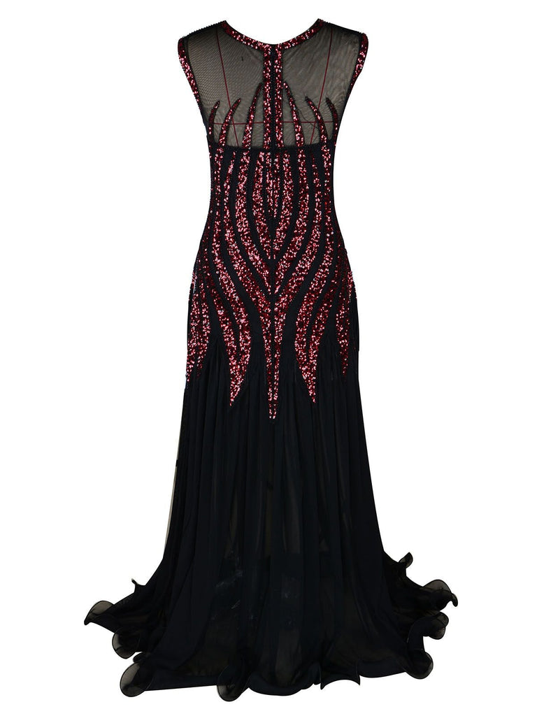 Robe Charleston Vintage Années 20 Gatsby Longue Maxi à Sequins Soirée