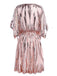 Robe Charleston Rose Cocktail Vintage Années 20 à Paillettes à Manches Evasées