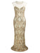 [Produits en Liquidation] Robe Charleston Longue Vintage Année 20 Vintage Paillette Sans Manches