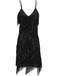 Robe Charleston Vintage Années 20 Gatsby Flapper À Glands Sequins Noir Chic