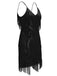 Robe Charleston Vintage Années 20 Gatsby Flapper À Glands Sequins Noir Chic
