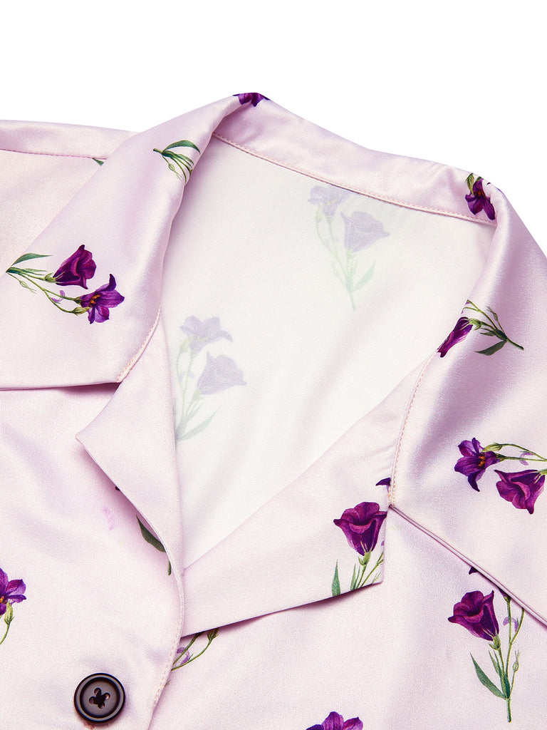 Robe violette des années 1940 à revers Pétunia