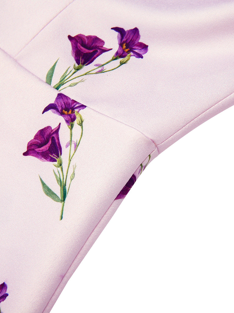 Robe violette des années 1940 à revers Pétunia