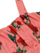 Robe à Bretelles Taille Haute Plissée Roses 1950s
