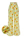 Pantalon Jacquard Tournesol Jaune Années 1950