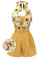 Combishort licou tournesol jaune patchwork années 1950