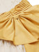 Robe trapèze jaune années 1950 en patchwork de mailles