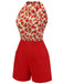 [Pré-vente] Combishort patchwork roses à lacets années 1950 rouge